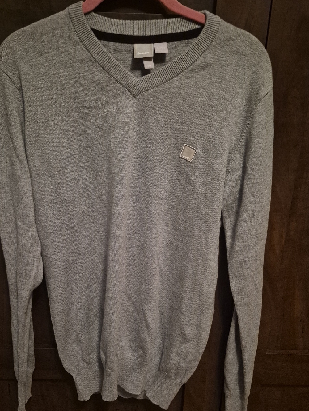 Bench Men's V-Neck Sweater in Heather Gray